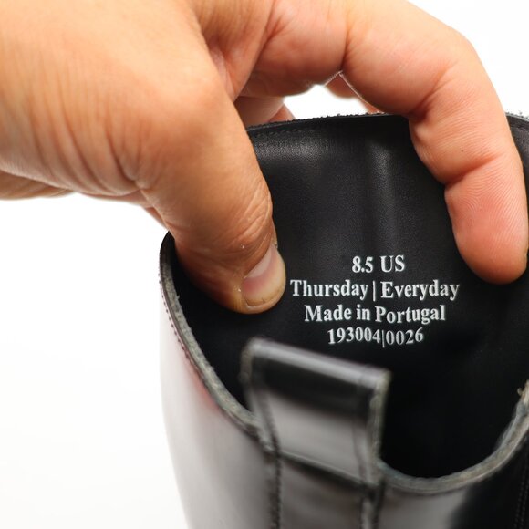 Thursday Boot Co. Everyday Combat Boots Women's Size 8.5 Black Leather Zip Side - Picture 3 of 10